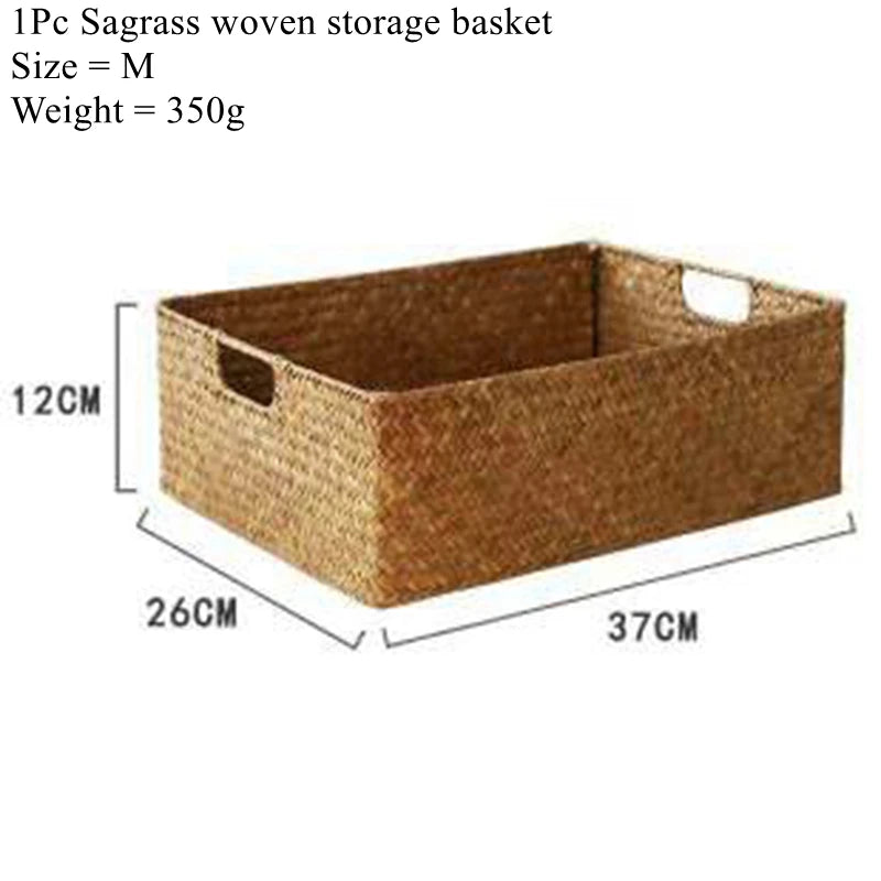 Panier en jonc de mer tressé – Rangement naturel