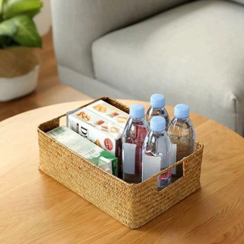 Panier en jonc de mer tressé – Rangement naturel