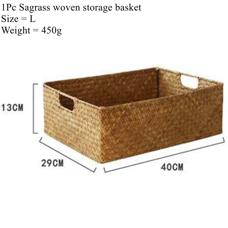 Panier en jonc de mer tressé – Rangement naturel