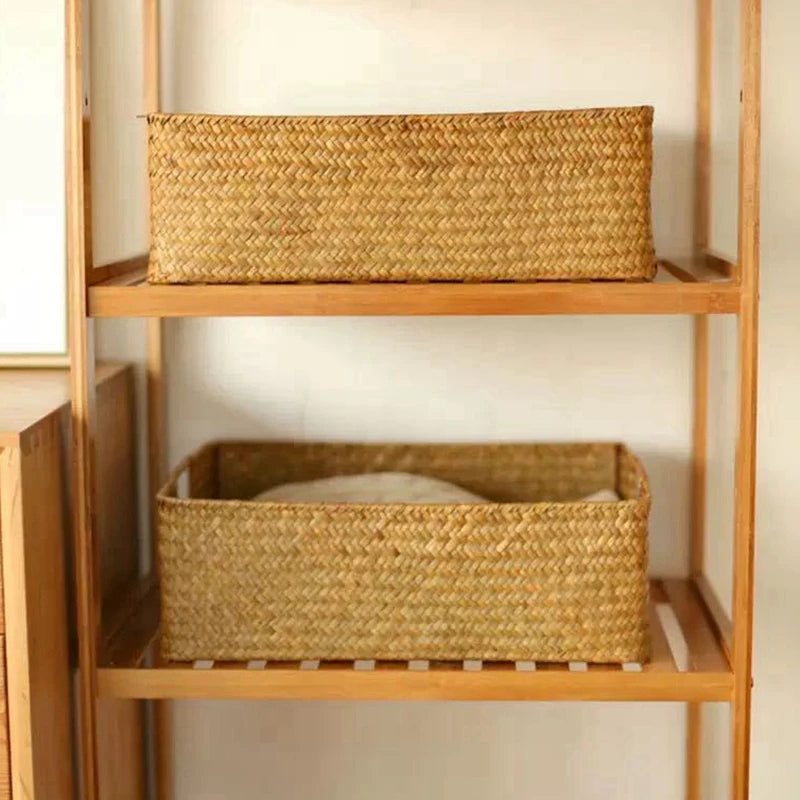 Panier en jonc de mer tressé – Rangement naturel