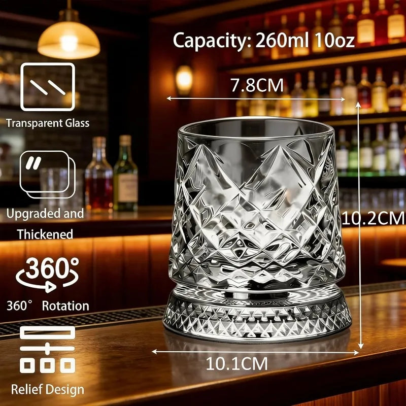 Verre à whisky rotatif 280 ml – Cristal & design élégant