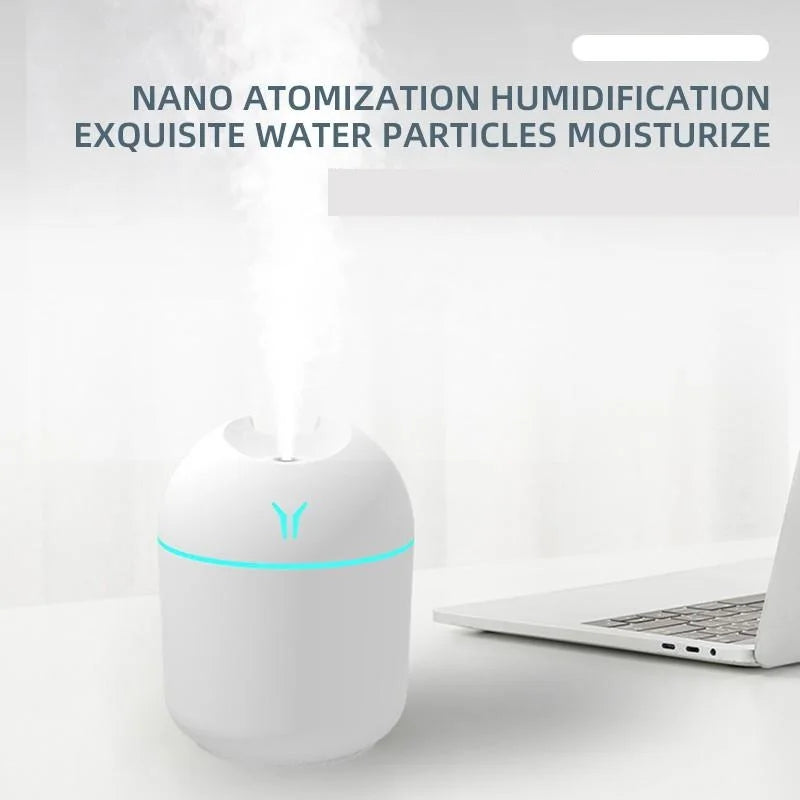 Mini diffuseur d’arômes USB 250 ml – Brume & lumière LED