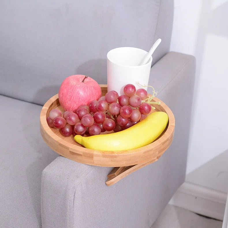 Tablette d’accoudoir pour canapé – Plateau en bambou