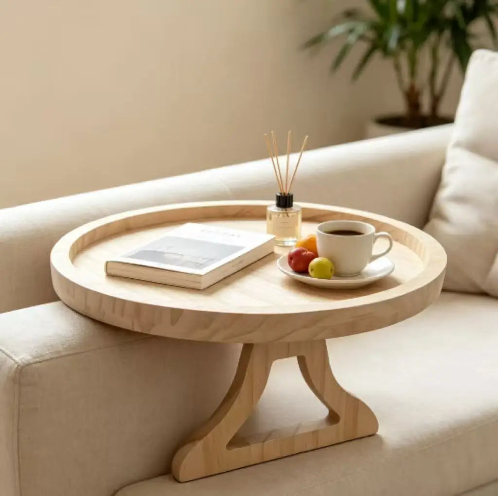 Tablette d’accoudoir pour canapé – Plateau en bambou