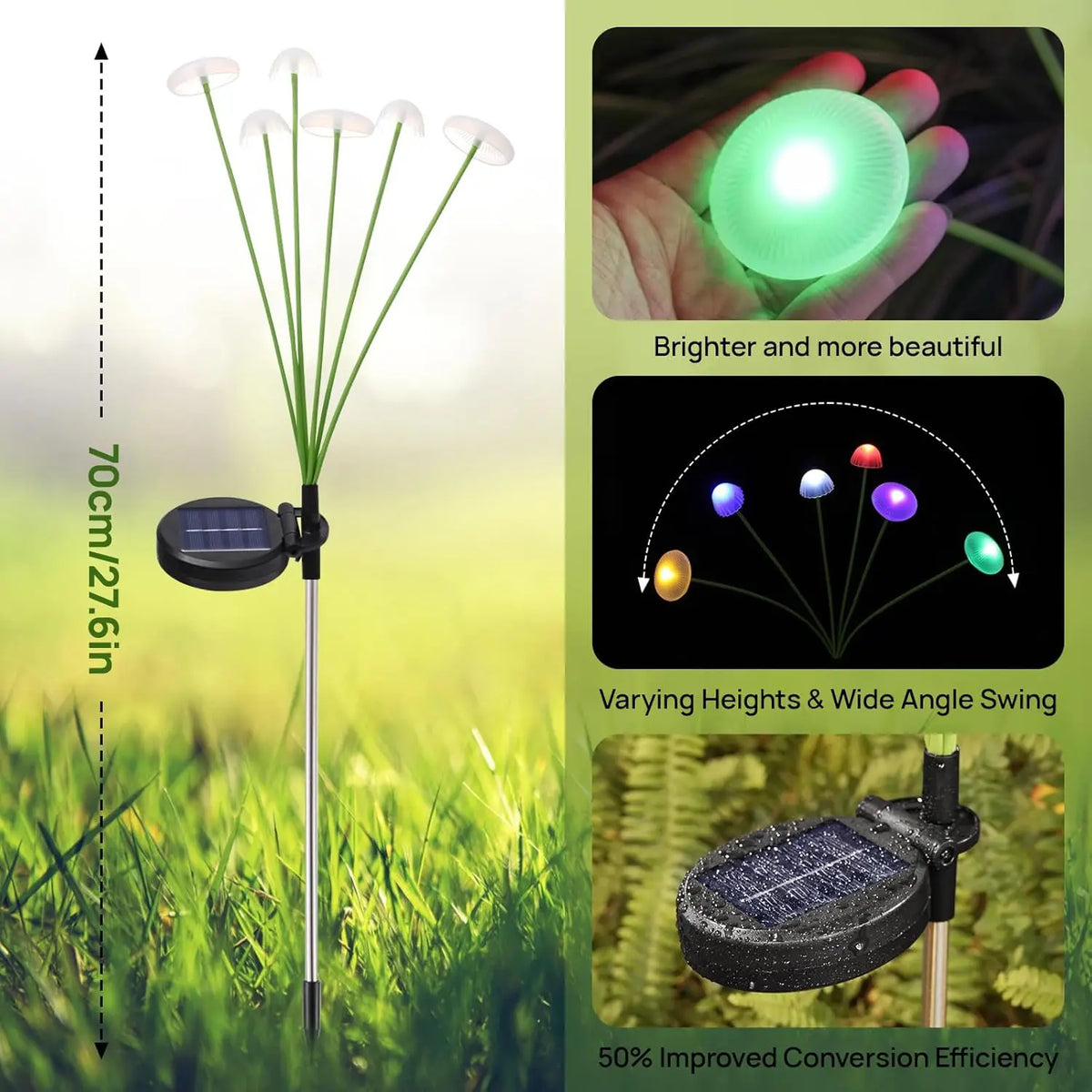 Lampes solaires champignon LED – Décoration de jardin