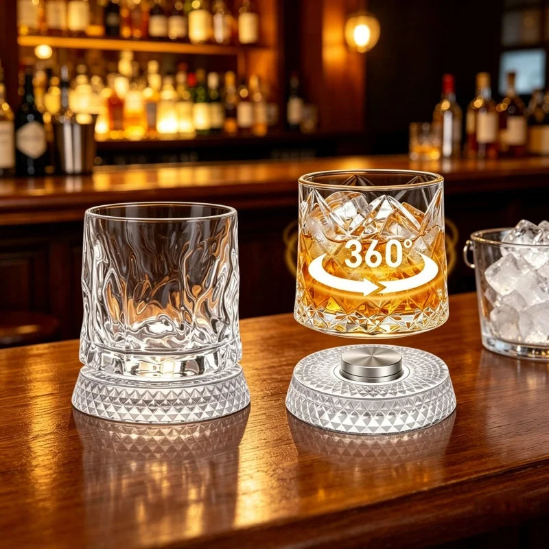 Verre à whisky rotatif 280 ml – Cristal & design élégant
