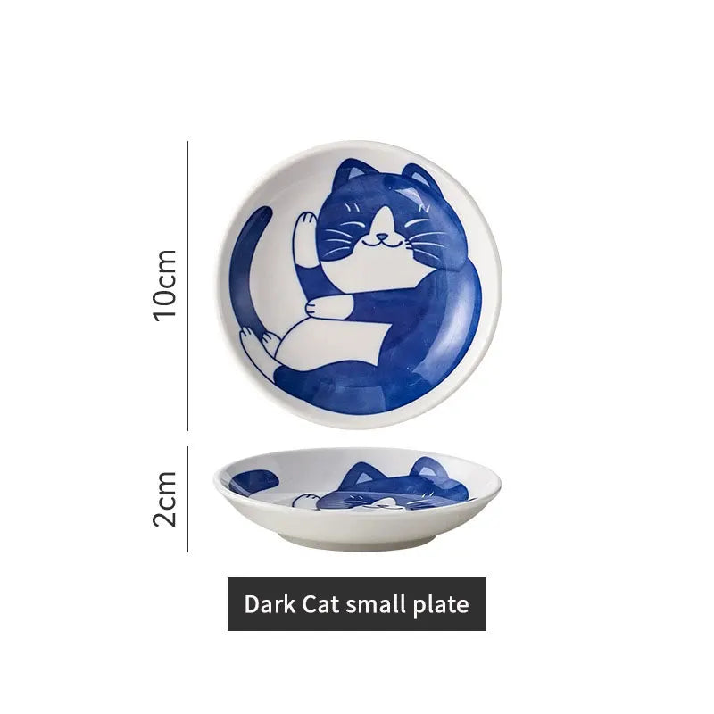 Petites assiettes en céramique – Motifs chat japonais