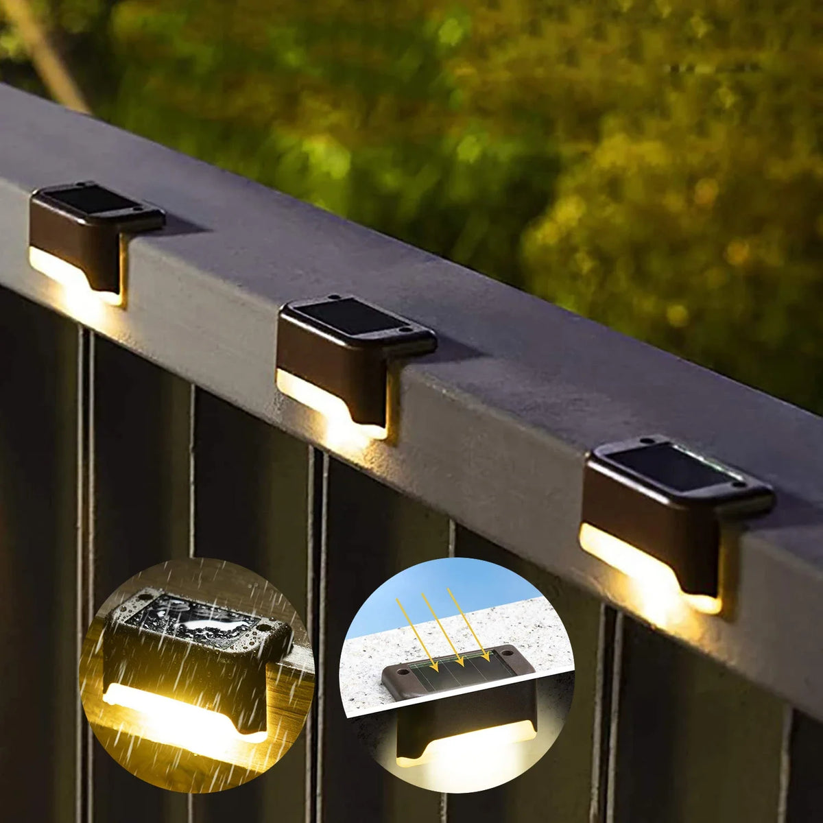 Lampes solaires LED pour escaliers & terrasse – Éclairage extérieur