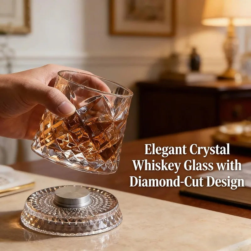 Verre à whisky rotatif 280 ml – Cristal & design élégant