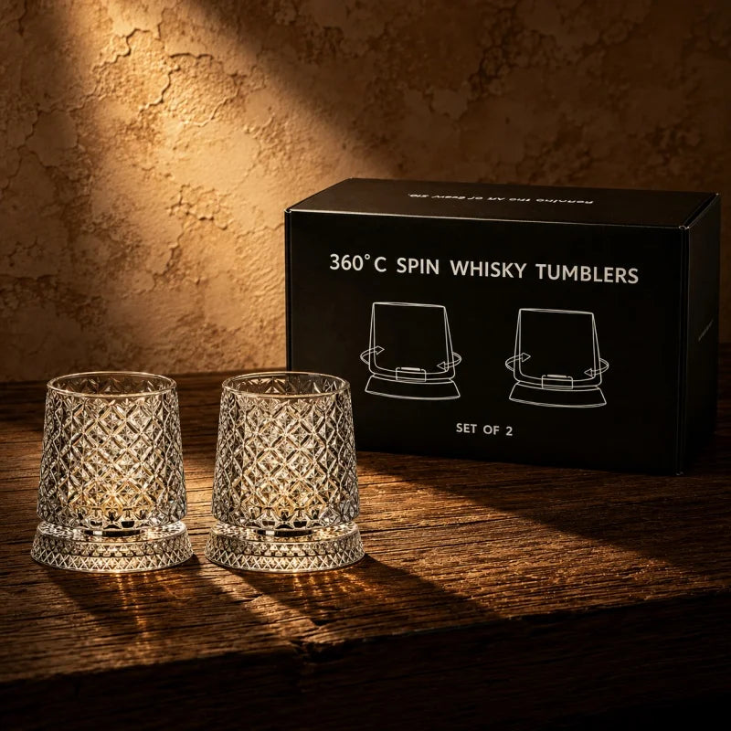 Verre à whisky rotatif 280 ml – Cristal & design élégant