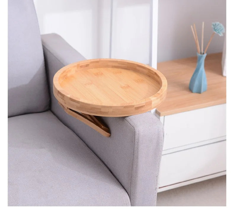 Tablette d’accoudoir pour canapé – Plateau en bambou