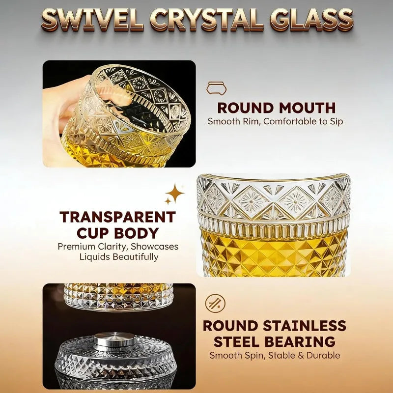 Verre à whisky rotatif 280 ml – Cristal & design élégant